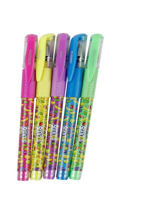 Scentos Scented Non-Toxic Neon Gel Pens Pack of 5 by Fratelli | Great For Drawing,Coloring,Writing And Gifting/Return Gifts | Designed in the USA - Image 4